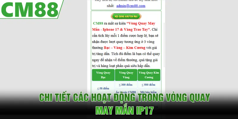 Chi tiết các hoạt động cần nắm trong sự kiện